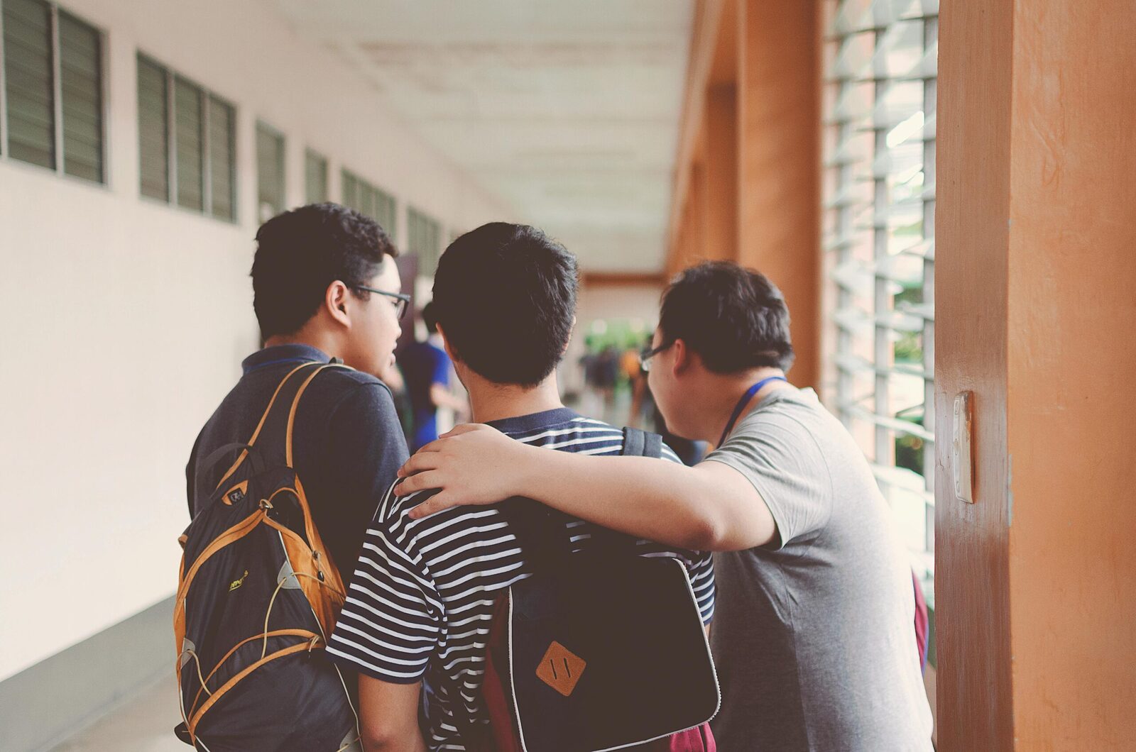 Middle years students together in the school corridor